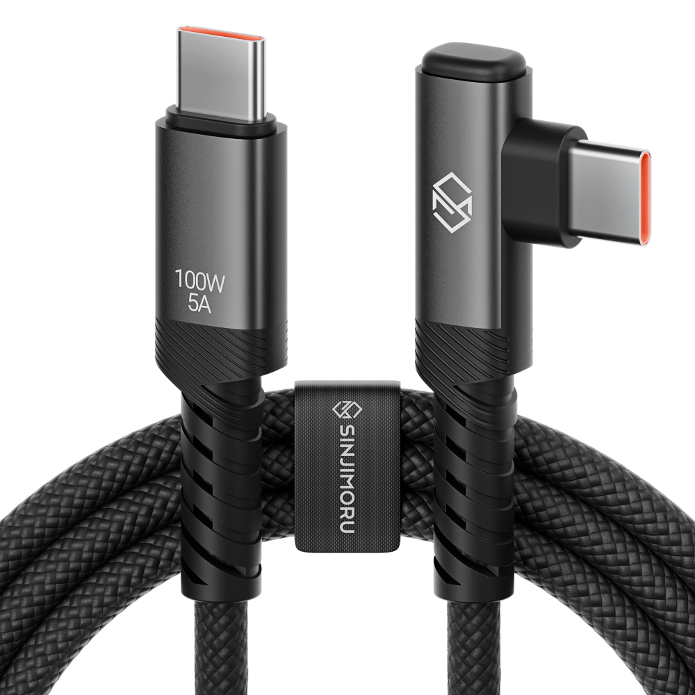 L자형 앵글과 100W PD 초고속 충전 지원, 신지모루 C타입 케이블