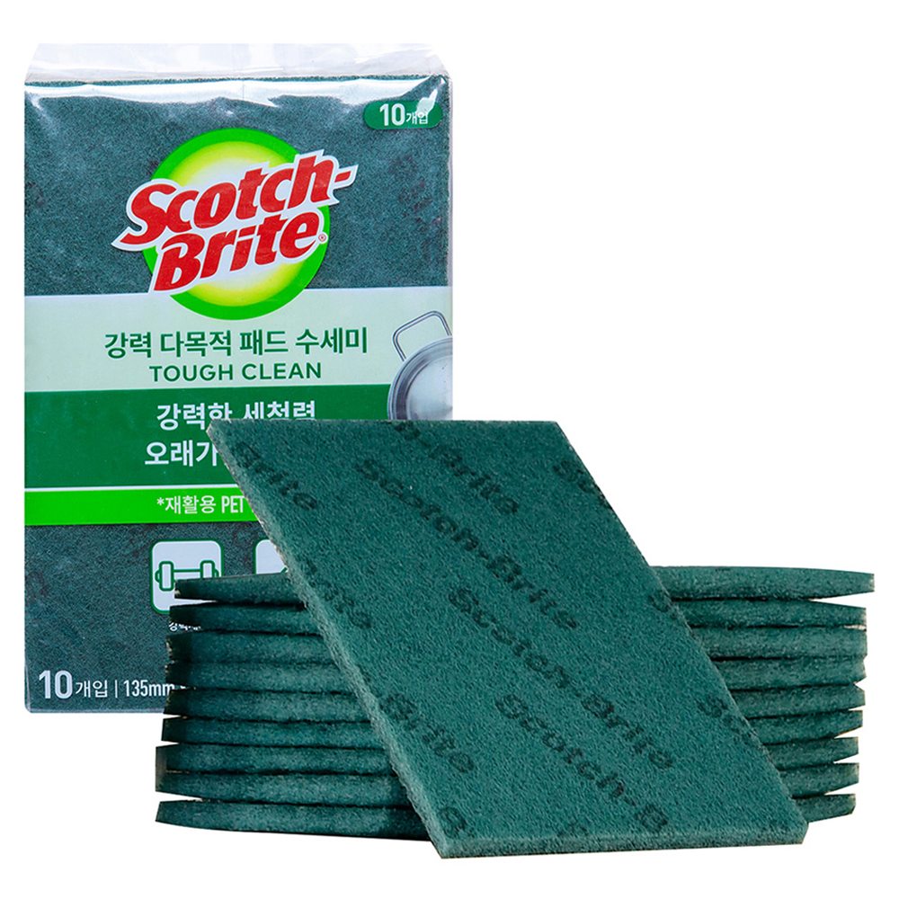 다양한 주방 작업에 적합한 스카치브라이트 중형 패드 수세미