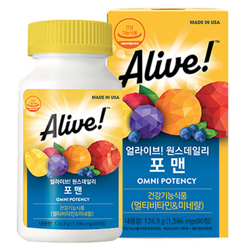 남성을 위한 하루 한 번, 80정 구성 멀티비타민
