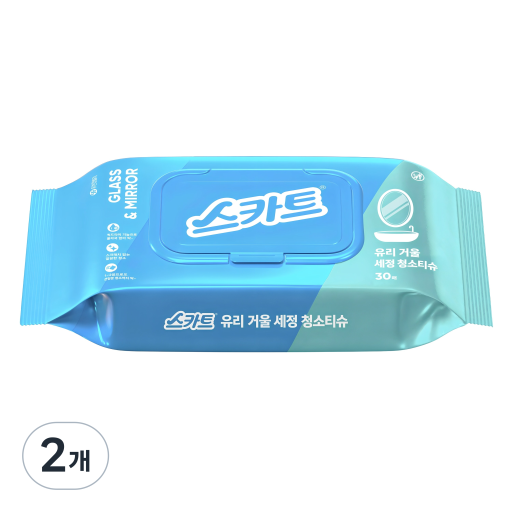 생활용품 스카트 유리 거울 세정 청소티슈